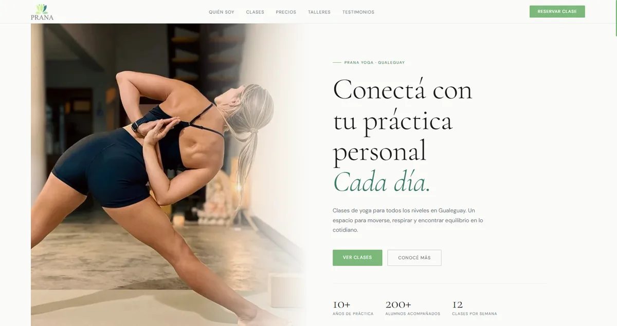 Web de Prana Yoga · Belén Corsico